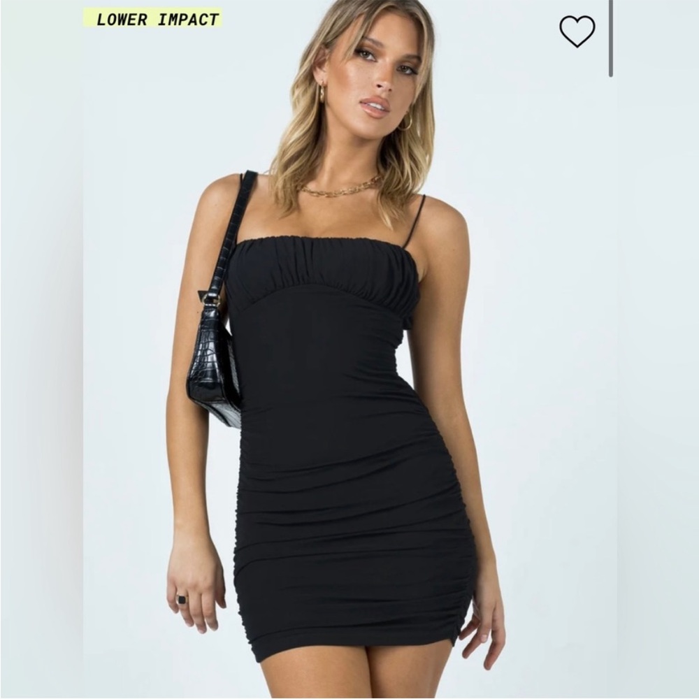 Princess Polly Black Ruched Mini Dress